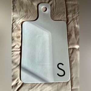Monogram 'S' White Ceramic Serving Board